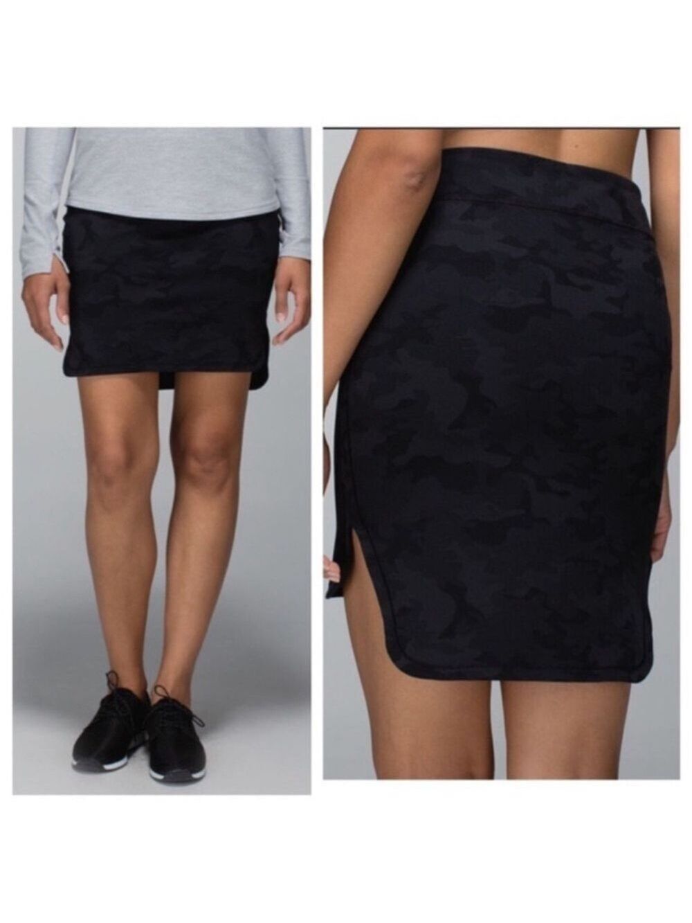 Lululemon Camo City Skirt Savasana Black / Soot Camouflage Size 6